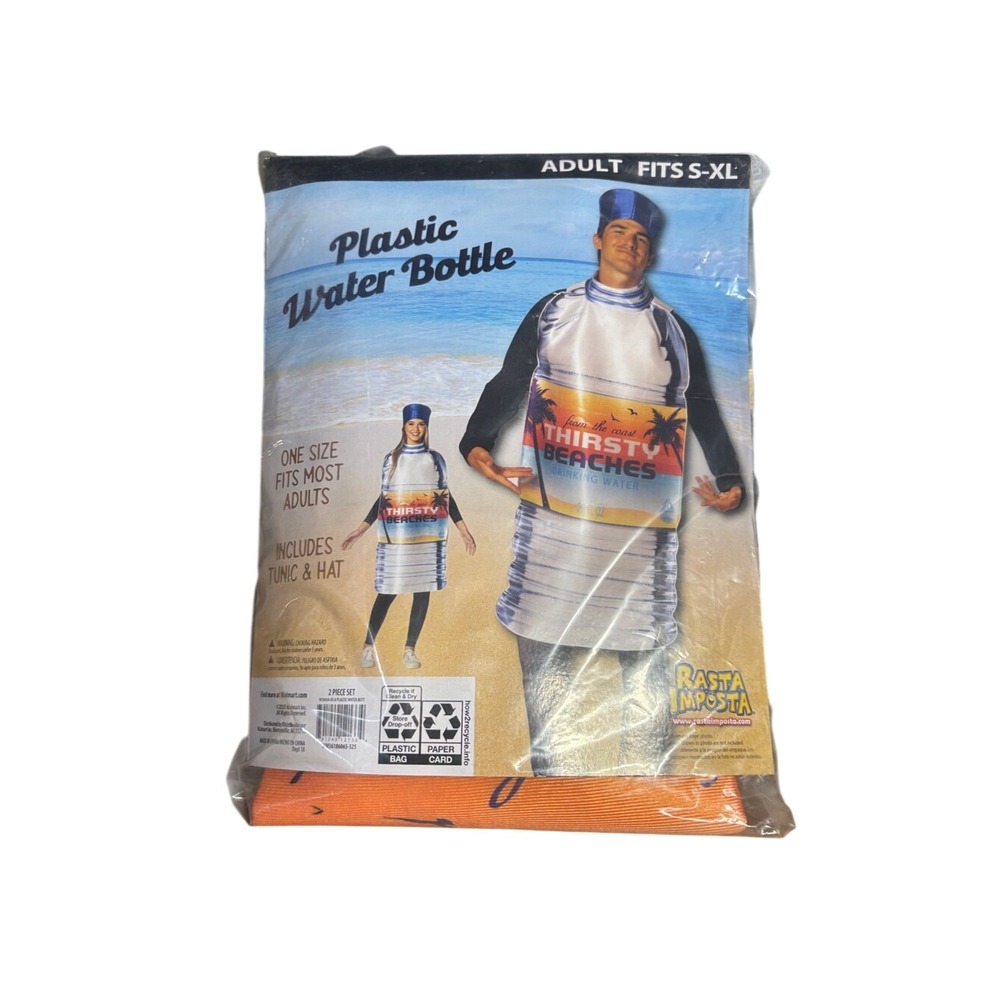 Plastic Water Bottle Costume - Rasta Imposta Adult Fits S-XL Halloween Funny NEW